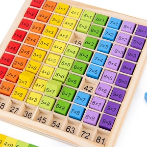 Wooden Multiplication Board <strong>Game</strong> 81 <strong>Cubes</strong> Blocks Montessori 9*9 Times Table Tray with Answers Preschool Learning Toys Gift - Product Image 6