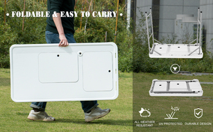 Multi-Use Plastic <strong>Folding</strong> <strong>Table</strong> Outdoor Kitchen <strong>Table</strong> Fish Cleaning <strong>Table</strong> With Sink Versatile Furniture - Product Image 2