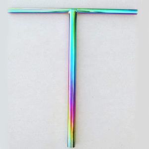 Guidon de scooter de stunt professionnel en acier chromoly personnalisé, finition néochrome arc-en-ciel - Product Image 1