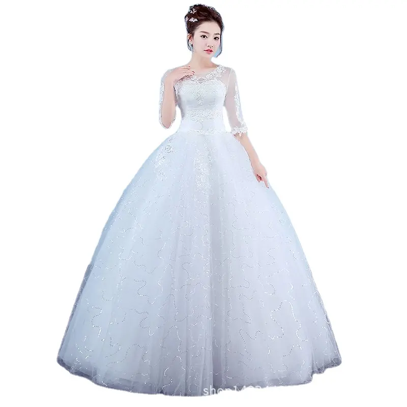 Couleur blanche hors épaule robe de mariée robe de mariée dentelle OEM robe de mariée nuptiale personnalisée