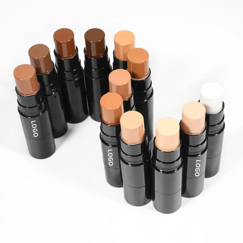 OCHAIN 4 In 1 Makeup Concealer Stick Bronzer Full Coverage Foundation Stick Cream Contour Sticks With Brush