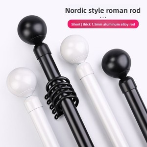 Varão de Cortina Simples e Duplo de Ferro Grosso e Durável, Silencioso, Preto, Estilo Romano, para Decoração de Interiores Residenciais – Atacado - Product Image 5