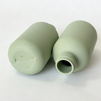 Bouteille en plastique HDPE vert mat pour shampooing et crème de soin avec bouchon à vis, capacités de 100 ml à 500 ml