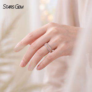 Bague de mariage et d'anniversaire Starsgem en or blanc 10K et or rose avec diamant de laboratoire TCW 0.657ct AuDR1033003 - Product Image 1