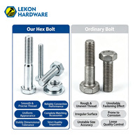 LEKON Vente en gros Vis à tête hexagonale M8 M10 M12 Grade 8.8 10.9 HDG à filetage complet avec écrous et rondelles sur mesure