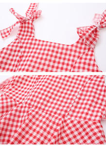 Vestido a Cuadros Rojo sin Mangas para Niñas, Estilo Princesa, Compras al por Mayor en Línea - Product Image 3
