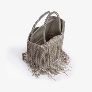 2024 Trendy custom luxury crystal handles borsa <span class=keywords><strong>da</strong></span> donna borsa <span class=keywords><strong>da</strong></span> donna <span class=keywords><strong>pochette</strong></span> <span class=keywords><strong>da</strong></span> <span class=keywords><strong>sera</strong></span> con strass in raso <span class=keywords><strong>argento</strong></span> con frange in <span class=keywords><strong>argento</strong></span> - Product Image 3