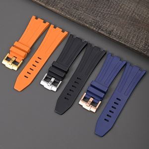 Bracelet de montre en caoutchouc 28mm FKM compatible avec AP Bracelet en caoutchouc <span class=keywords><strong>bleu</strong></span> marine orange Bracelet de plongée sport Vente directe d'usine - Product Image 4