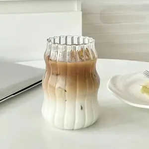 Кофе со льдом, сок, напиток, молочный коктейль, пузырьковая посуда для питья, чай, Молочный Сок, чашки с волнистой формой