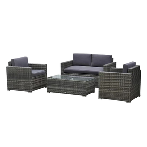 Conjunto de Muebles de Jardín Plegables y Desmontables de Mimbre y Ratán para Patio, Sala de Estar y Comedor - Product Image 1