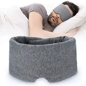 Masker Tidur Katun Buatan Tangan, Masker Mata Tidur Bisa Disesuaikan dengan Penutup Mata untuk Pesawat Terbang