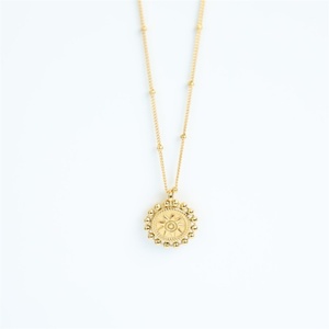 สร้อยคอจี้รูปพระอาทิตย์แบบเรียบหรู ชุบทอง 18k PVD สุดฮิต ทันสมัย - Product Image 3