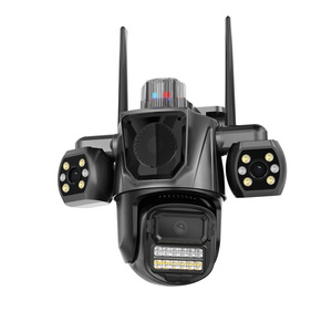 360 görünüm mobil uygulama 3MP açık Camara De Seguridad PTZ üç ekranlar görüntüler CCTV ev güvenlik üçlü Lens WIFI kamera ICSEE - Product Image 1