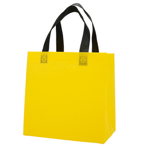 Bolsa de tela no tejida negra con asas rojas, impresión por transferencia térmica, plegable, para compras, embalaje general, origen Wenzhou - Product Image 2