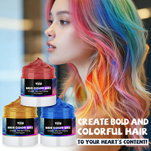 Cire colorante pour cheveux, tenue forte, anti-frisottis, bleu, violet, rose, gris, 9 couleurs, coiffure DIY, temporaire instantanée - Product Image 1