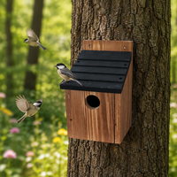 Cage à oiseaux en bois de cèdre pour perroquets et oiseaux - Durable, légère, écologique, pour usage extérieur, avec finition brûlée