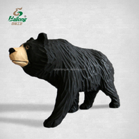 Offre Spéciale – Figurine d'ours noir en bois sculpté, simulation réaliste, pour décoration intérieure et jouets