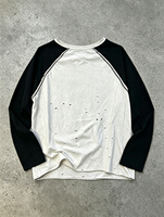 Fabricant de vêtements chinois, t-shirt à manches longues surdimensionné, léger, avec logo imprimé personnalisé, effet usé