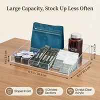 Organisateur de capsules de café en acrylique, boîte de rangement pour café et thé, présentoir pour bar à café