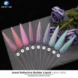 Gel de construction pour ongles liquide réfléchissant sans HEMA en flacon, gel de construction réfléchissant effet bijou, vernis à ongles couvrant, OEM - Product Image 5