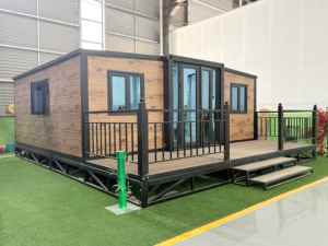 Maisonnette préfabriquée pliable et extensible, maison <span class=keywords><strong>mobile</strong></span> pliable avec panneaux sandwich EPS, design traditionnel, couleur personnalisée - Product Image 3