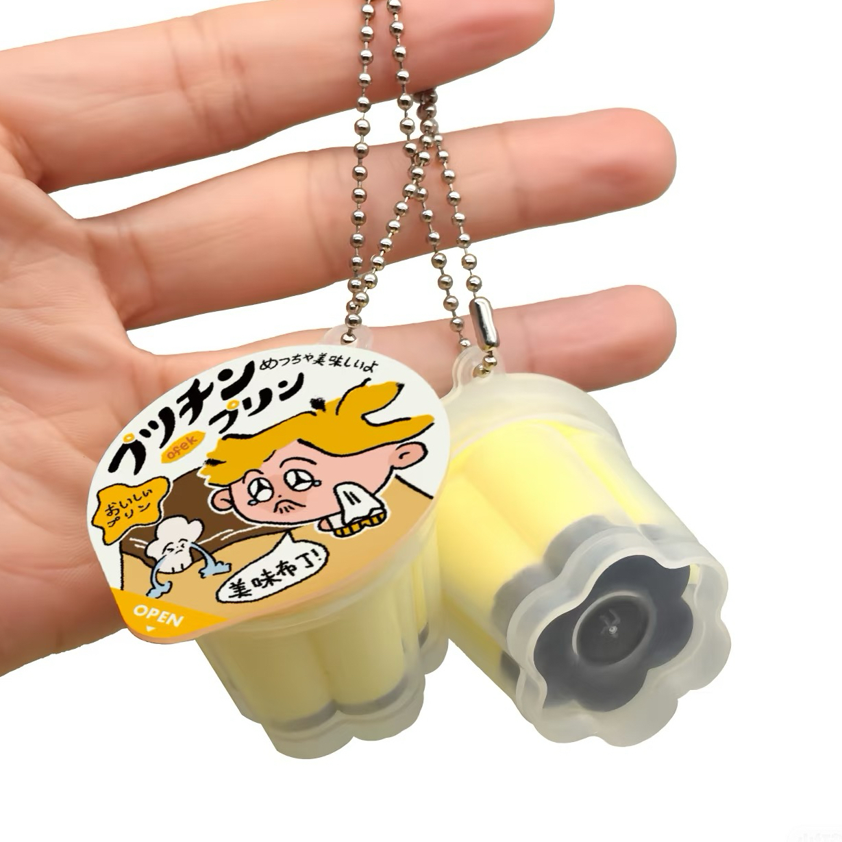 Japanese Miniature Slow Rebound Pinch Hanging Creative Food Flavors Pudding Key Chain Decompression Toy