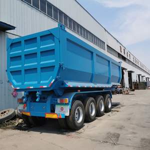 Remolque de Camión Volquete de 3 Ejes con Descarga <span class=keywords><strong>Trasera</strong></span> para Transporte de Piedra, 60 Toneladas - Product Image 1
