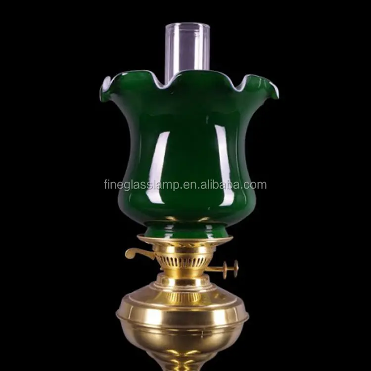 Soild Green Coloured Glass Tulip Oil Lamp Shade Light Shade 10cm glass globe lamp shade