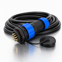 Connecteur de câble SP28-16 IP68 étanche en nylon 16 broches 25A 250V à montage sur panneau pour alimentation LED extérieure industrielle