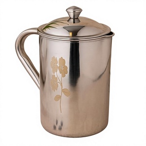Couvercle de carafe à eau en acier inoxydable, design floral classique, distributeur de boissons réutilisable, écologique, fabriqué par Perfect Collection - Product Image 3