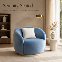 Chaise simple en tissu italien léger et luxueux pour villa, salon, design d'intérieur, fauteuil en velours bleu de haute qualité