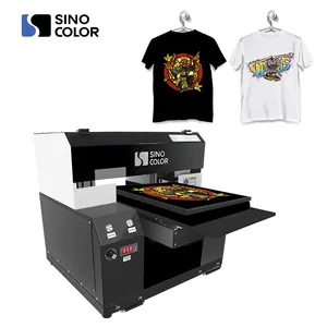 Sinocolor 2021 Best selling A3 dtg Digital T-shirt Printer 2 heads for custom t shirt of all colors TP-300i