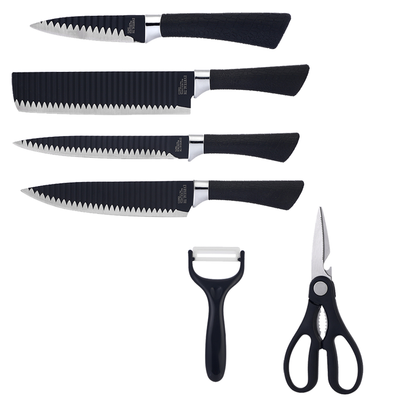 6pcs black knife sets