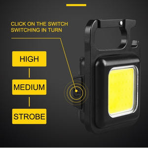 Luz de trabajo LED COB portátil, linterna magnética recargable tipo C, con abridor de botellas y mosquetón, mini reflector de emergencia - Product Image 5
