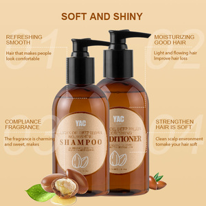 Ensemble de <span class=keywords><strong>shampoing</strong></span> et d'après-<span class=keywords><strong>shampoing</strong></span> à l'huile d'argan <span class=keywords><strong>sans</strong></span> <span class=keywords><strong>silicone</strong></span> personnalisé soin naturel marocain hydratant lissant anti-chute de cheveux pour les personnes abîmées - Product Image 4