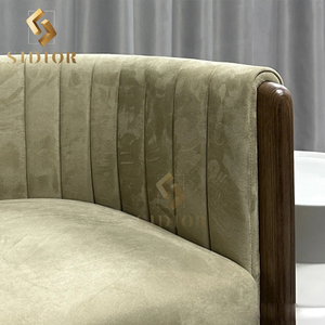 Ý Đồ Nội Thất Thiết Kế Bằng Gỗ Thùng Ghế Ăn Wabi Sabi Rắn Gỗ Da Lộn Nhỏ Bàn Ăn Đặt 4 Chỗ 4 Ghế - Product Image 3