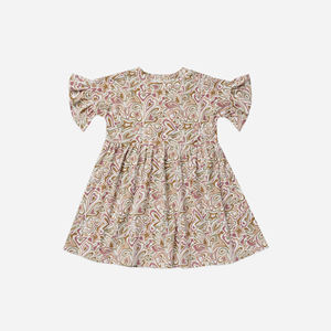 Impresión personalizada Jersey Babydoll Plum Ditsy vestido para niños niña 7 a 8 años Niña vestidos de cumpleaños niños vestidos de fiesta vestidos de noche - Product Image 2