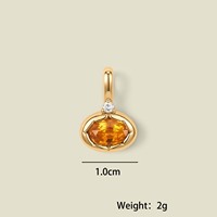 Nouveautés : Pendentif DIY fait main plaqué or 18 carats avec pierre de naissance, breloques ovales personnalisées en zircon, bijoux vintage en pierres précieuses