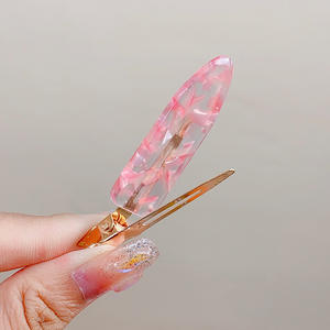 YHJ夏新しいデザインピンク甘いカスタムアセテートヘアクリップ韓国スタイルロマンスヘアピン女の子メイクアップダックビルクリップ - Product Image 3