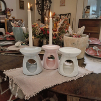 Brûleur à cire en céramique blanche pour bougies votives avec emballage personnalisé pour la décoration de la maison, occasions festives, Noël, Pâques