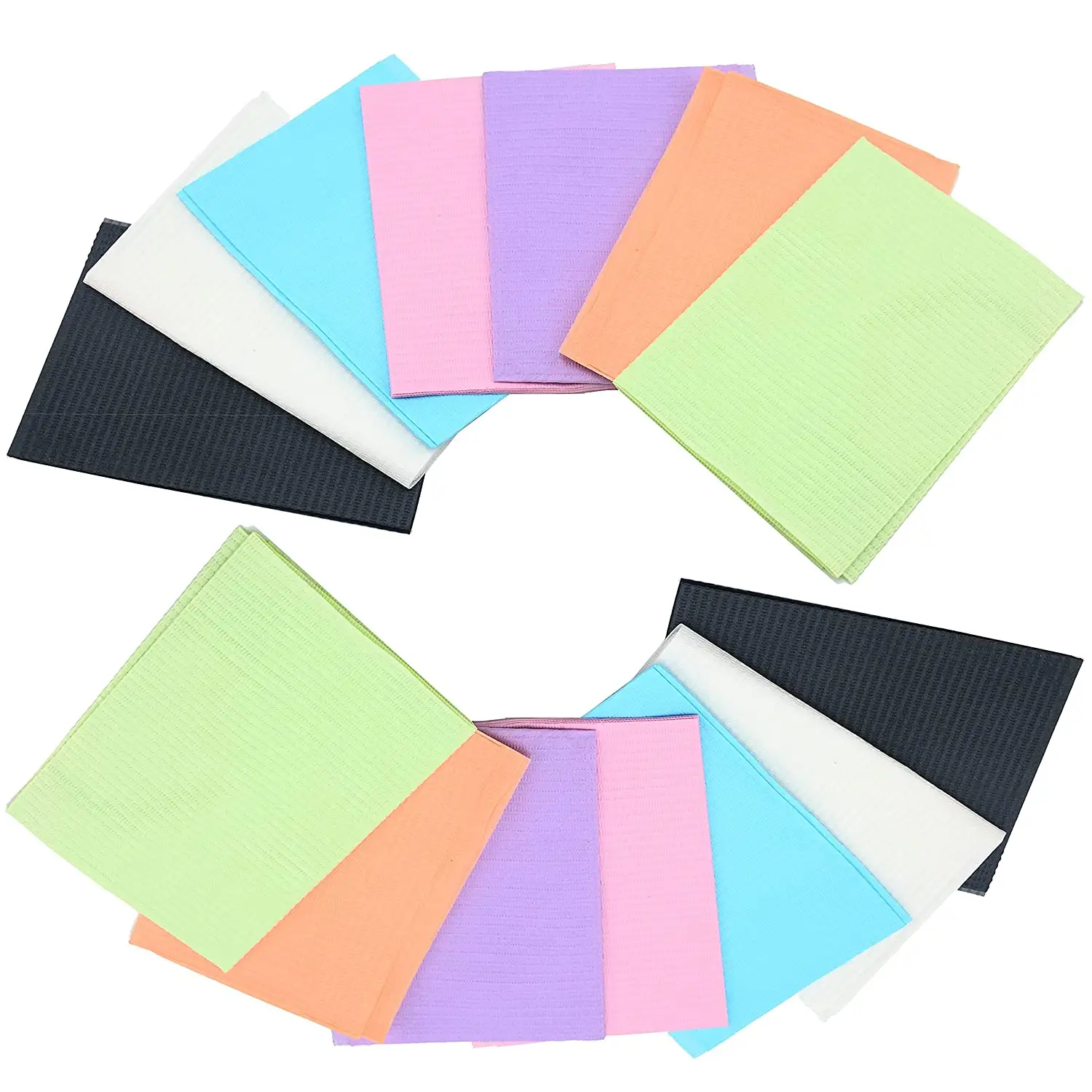 Colorful 125 Pieces Disposable Waterproof Dental Bibs 13 x 18 Inch for Office Adults Kids Tray Covers Lap Cloth Lanyards Holder