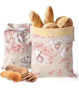 Sac à pain en lin et cire d'abeille écologique, sac de conservation alimentaire en coton biologique, recyclable pour le pain fait maison - Product Image 3