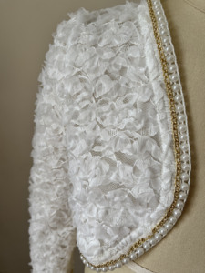 Vêtements pour filles, veste boléro à manches longues, haut court, cardigan, tenue assortie pour fête, robe pour <span class=keywords><strong>fille</strong></span>, manteaux, printemps ou été personnalisés - Product Image 4