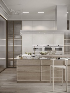 Fabricant Foshan d'armoires de cuisine de luxe armoire de cuisine à tirette laquée armoires de cuisine en contreplaqué armoires de cuisine personnalisées avec <span class=keywords><strong>porte</strong></span> en verre - Product Image 5