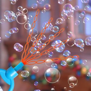 Bâton à bulles souriant à <span class=keywords><strong>cinq</strong></span> griffes et 32 trous avec solution de recharge, baguettes à bulles en vrac pour enfants, jouet d'été en plein air - Product Image 3