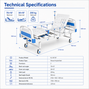 Letto Ospedaliero Manuale Premium con Schienale Reclinabile a 70 Gradi per Ospedali Comunitari - Product Image 3