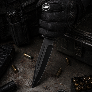 Couteau de chasse compact artisanal en acier O2, lame fixe pleine longueur avec étui Kydex pour activités de plein air - Product Image 4