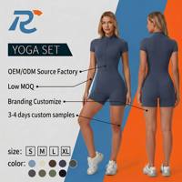 Combinaison de yoga une pièce pour femme, short de sport moulant, tenue de fitness athlétique pour la gym