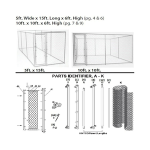 3m * 1.8m * 2m Tautan rantai galvanis tugas berat kandang anjing lari/kandang anjing/kandang hewan peliharaan besar luar ruangan dengan atap - Product Image 6