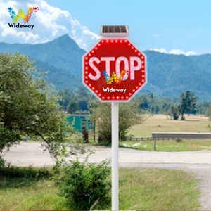 علامات مثمنة مشرقة من الألومنيوم للسلامة على الطرق إشارات تحذير لموقف السيارات وامض LED إشارات وقوف السيارات الشمسية - Product Image 3